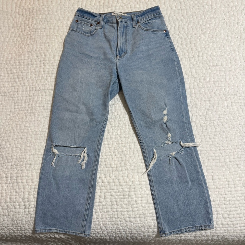 Abercrombie & Fitch high rise ankle straight jeans